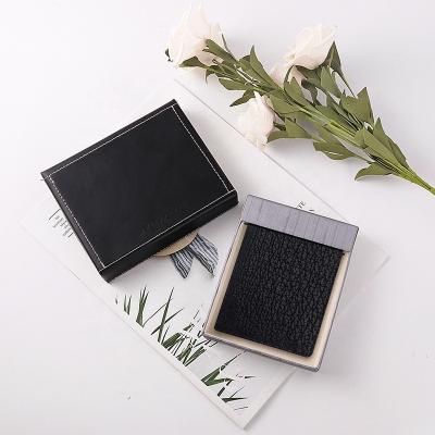 China Custom Logo Rectangular Square Wallet Belt Gift Paper Box PU Leather Box Recyclable for sale