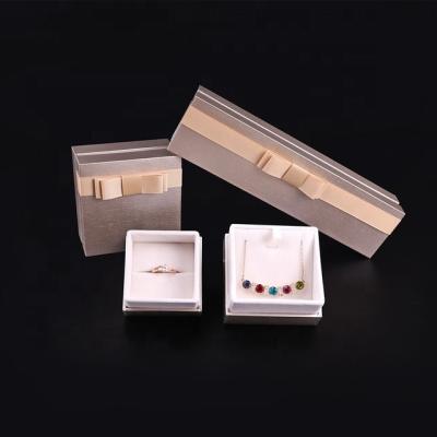 China Wholesale Newest Custom Made Bow Paper Necklace Bracelet Ring Earring Anklet Chain Jewelry Packaging Box Set for sale