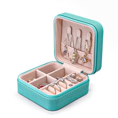 China Small Jewelry Box Travel Portable Jewelry Case Organizer Recyclable Storage Holder Faux Leather Jewelry Packaging PU Leather Recyclable PDF for sale