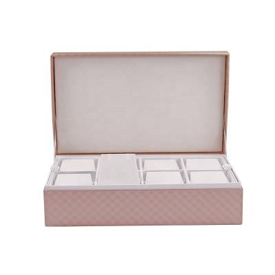 China Hot Selling Custom Made Women Wooden Ring Necklace Earring PU Leather Jewelry Storage Box Organizer for sale