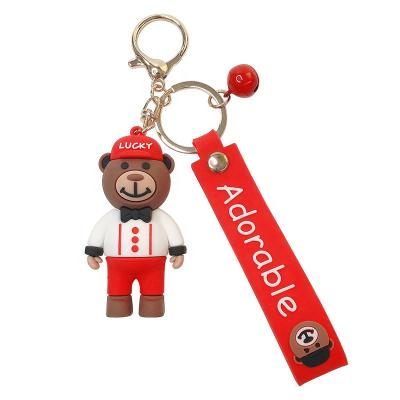 China Fashional Souvenir Gifts Wholesale Creative Cartoon Bear Doll Key Chain For Backpack Dangle Car Ring Key Chain Gifts for sale