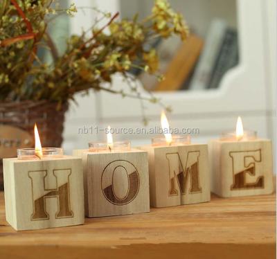 China Home Decoration Wooden Tealight Cubes for sale