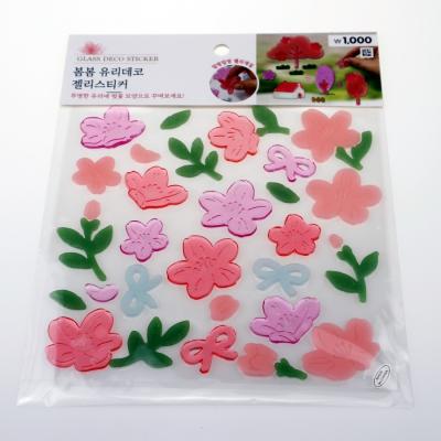 China Window Sticker Lovely Flowers Gel Stickers for sale