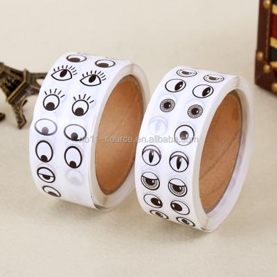 China Decorative Sticker Lovely Eyes Pattern Roll Paper Stickers for sale