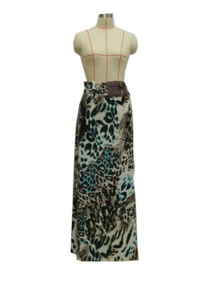 China Leo Print Beautiful Womens Long Skirts , High Waisted Bodycon Skirt Anti Wrinkle for sale