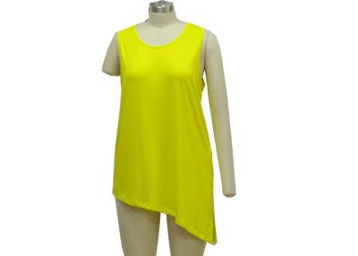 China Partes superiores modeladas de Cami do conforto amarelo super, camisetas de alças sem mangas das senhoras originais à venda