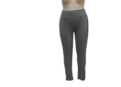 Cina Lo sport delle donne grige tricotta i pantaloni, pantaloni di allenamento dell'elastam con la decorazione di Hotstone in vendita