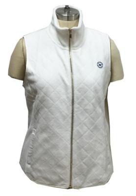 China Autumn White Zip Up Front Tank Top , Warm Sleeveless Womens Polar Fleece Vest for sale