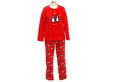 China Fancy Funny Womens Christmas Pajama Sets , Red Womens Flannel Pajamas Sets for sale