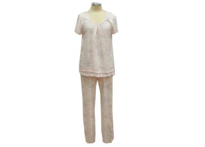 China Lounging Women'S 100 Cotton Pajama Sets , Womens Cuffed Pyjamas Eco Friendly for sale