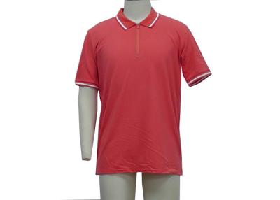 China Nice Red Mens Polo T Shirts Placket With Adhesive Tape Customized  Size for sale