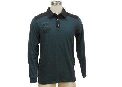 China Button Down Long Sleeve Mens Polo T Shirts Stand Up Polo Collar T Shirt for sale