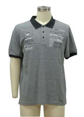 China Grey Melange All Cotton Mens Polo T Shirts / Guys Polo Shirts 48 / 50 / 52 Sizes for sale