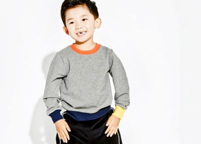 China Colourful Rib Teen Kids Boys Clothes Round Neck Gray Sweater For Autumn for sale