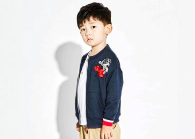 China Boys Cardigan Sweater With Cotton Lining , Full Open Boys Zip Front Hoodie for sale