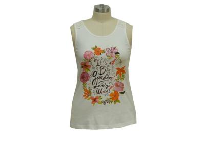 China Round Neck Flowy Ladies Tank Tops White Camisole Tank Top Lace Stitching Shoulder for sale