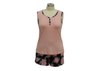 China Funky Comfy Summer Ladies Loungewear Sets Two Piece Sleeveless V Neck Tops for sale