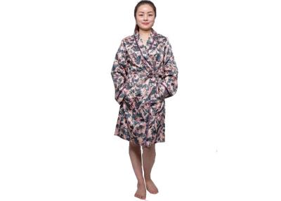 China Winter Women'S Long Sleeve Satin Pajamas , Breathable Ladies Night Sleeping Dress for sale