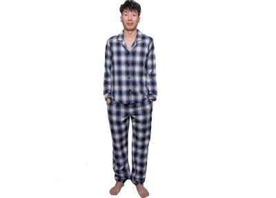 China Ropa de noche determinada del pijama para hombre de la tela escocesa del cuello de la camisa, bordes redondeados sistema de dos piezas del pijama en venta