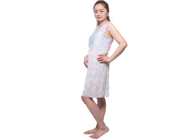 China Ladies Sleeveless Nightgown Soft Jersey Womens Summer Pajamas With Lace At Front for sale