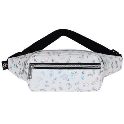 China PU sports waist bag ladies waist bag adult shiny printing leisure fashion chest bag waterproof for sale