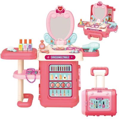 China Educational preschool simulation 3 in 1 cosmetic toys with lights and music funny kids pretend play compensate kids 78*32*79 for sale