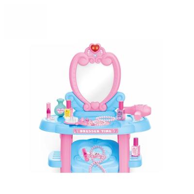 China New Beauty Mirror Dresser Girls Pretend Play Makeup Toys Dressing Table Toy Set With Light and Music 76.5*52*57.5cm for sale