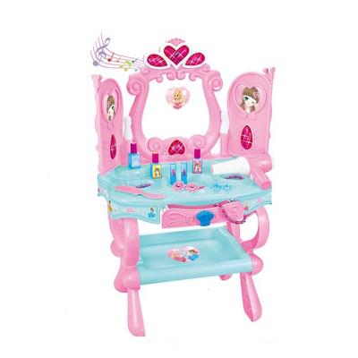 China Creative Princess Make Up Girls Gift Table Pretend Play Toy Musical Light Induction Dressing Table Play 80.5*45.5*62.5cm for sale