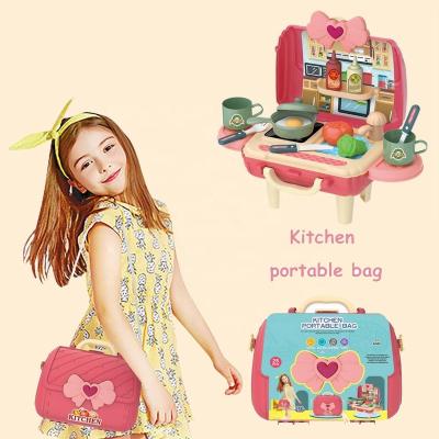 China Factory New Arrivals Plastic Bag Kitchen Tool Portable Play Toy Play Set Educational Kitchen Toys For Children for sale