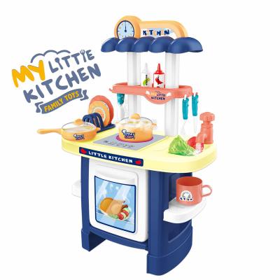 China New Arrival Role Play Educational Plastic Cooking Pretend Paly Kitchen Toys Sets For Children 76.5*52*57.5cm for sale