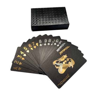 China Durable Personalized Waterproof Poker Foil Custom Printing Black Playing Cards For Casino Party Game for sale