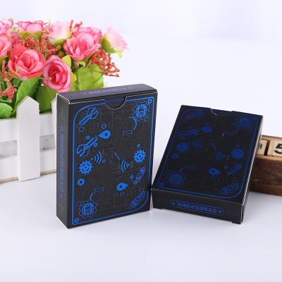 China Thick Paper / Clear Printing Customized Wholesale Black Paper Playing Card Playing Cards Printing Blue Poker Card Manufacturer For Adults for sale