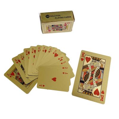 China Durable Mini Size Card Gold Foil 999 100 Dollar Playing Cards 24k Gold Foil Plated Poker Cards for sale