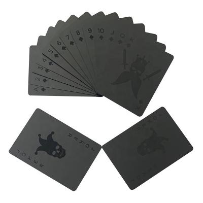 China Durable Black Plastic Cards Print Set Durable Waterproof PVC Poker Playing Cards With Custom Logo for sale