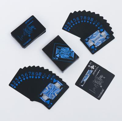 China Wholesale Manufacture Durable Customized Waterproof Adult Custom Printed Poker Black Blue Card PVC Plastic Playing Cards for sale