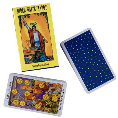 China Factory direct sale eco-friendly material wholesale custom made English Spanish tarot card deck set with guidebook for sale