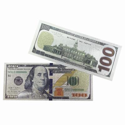 China America Waterproof United States One Hundred Dollars Currency Gold Foil Plated Banknote Of $100 Dollar Bills for sale