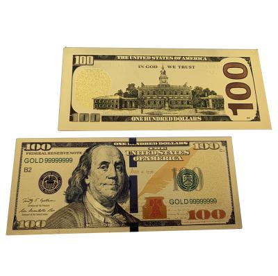 China America $100 Banknote Gold Foil Banknote For Collection USA Dollar For Promotion Gift for sale