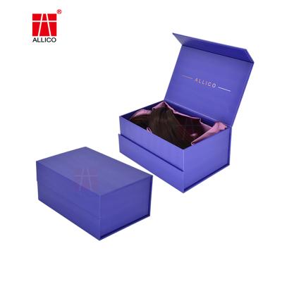 China Recycled Materials Purple High End Gift Box Custom Magnet Closed Book Box Children's Birthday Gift Box for sale