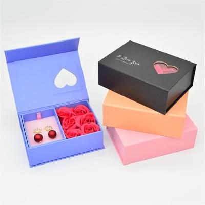 China I Love You Recyclable Luxury Magnet Box Flower Gift Packaging Customize Jewelry Box Customize Logo for sale