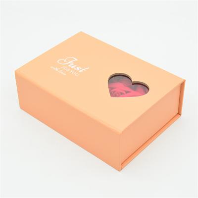 China Recyclable Orange Gift Earrings Window Box Jewelry Packaging Boxes Custom Logo Love Just For You With for sale