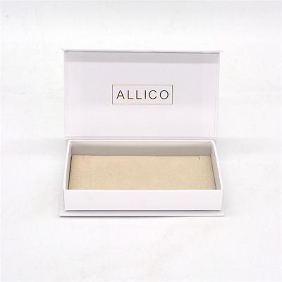 China High End Recycled Materials Custom Small White Jewelry Box Printed Logo Gift Packing Box With Velvet Lining for sale