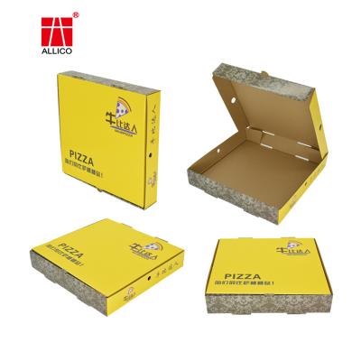 China Recycled Materials Custom Clean Wholesale Logo Food Grade Corrugated Paper Box For Pizza Packaging Box With CMYK Printing Design for sale