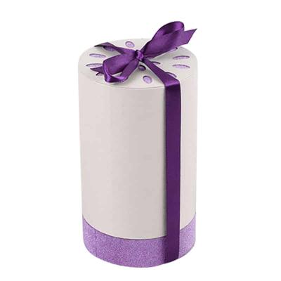 China Recyclable Purple Color Small Cosmetic Box Tube Cosmetics Jar Packaging Round For Essential Oil for sale