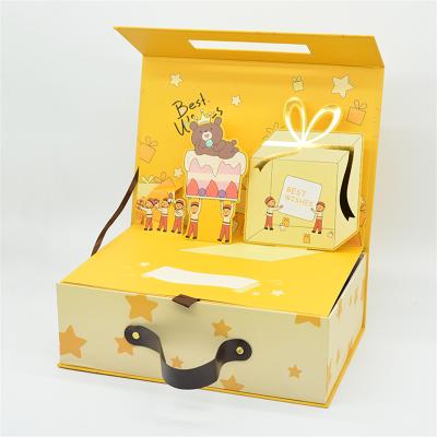 China Top Grade Recyclable Magnetic Flip Shoes Gift Box 3D Cardboard Baby Hard Cardboard Shoe Boxes for sale