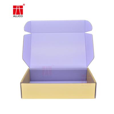 China Recyclable Wholesale Simple Custom Shoe Shipping Boxes Logo Purple Printed Paper Mailer Box for sale