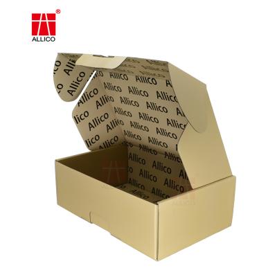 China Custom Printed Recycled Materials Logo Kraft Paper Corrugated Cardboard Large Printed Box Take Out For Cosmetics Product Apparel Packaging Box for sale