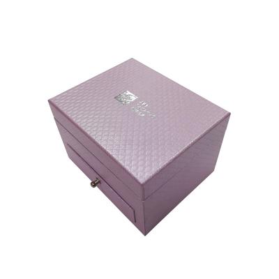 China Handmade Custom Textured Gold Foil Hot Stamp Paper Packaging Box With Mirror For Cosmetics Jewelry for sale