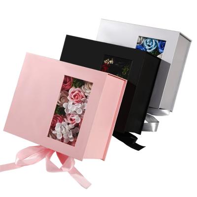 China Recyclable Flower Shower Gift Boxes With Transparent Lid for sale