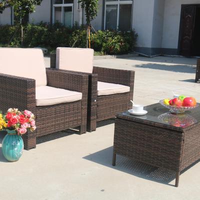 China Convertible rattan and iron coffee table with glass for sale